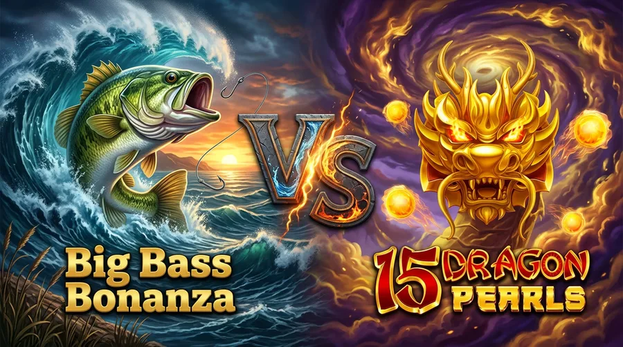 big-bass-bonanza vs 15-dragon-pearls Comparison Banner