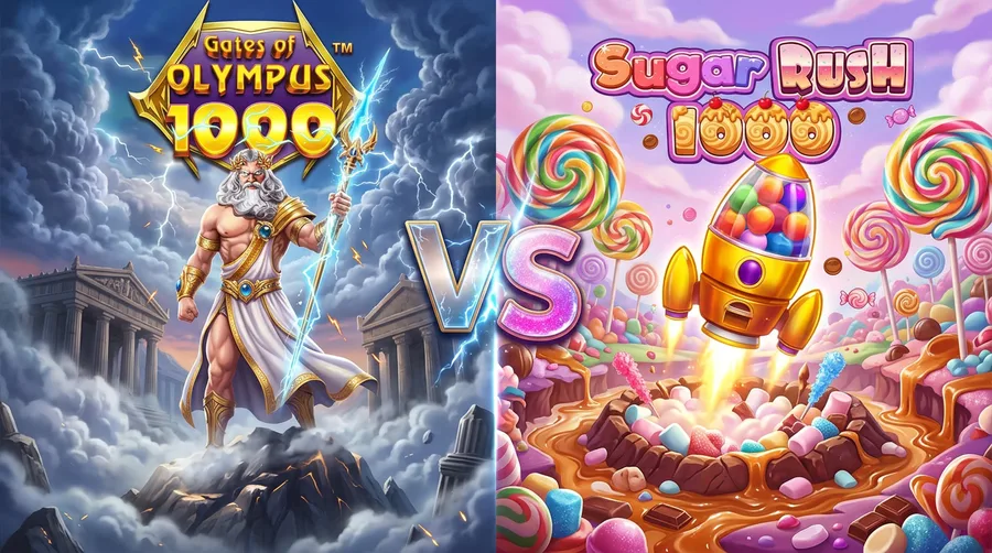 gates-of-olympus-1000 vs sugar-rush-1000 Comparison Banner